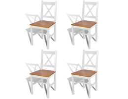 Spisebordsstole 4 Stk. Fyrretræ Hvid