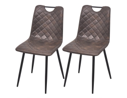 Spisebordsstole 2 Stk. Kunstlæder Mørkebrun
