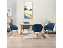 Spisebordsstole 4 Stk. Stof Blå 