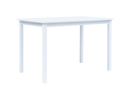 Spisebord 114 X 71 X 75 Cm Massivt Gummitræ Hvid 