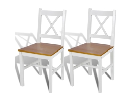 Spisebordsstole 2 Stk. Fyrretræ Hvid