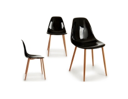 Spisebordsstol Gennemsigtig Sort (54 x 85 x 46,5 cm)