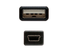 USB til mini USB-kabel NANOCABLE 10.01.0401 Sort (1 m)