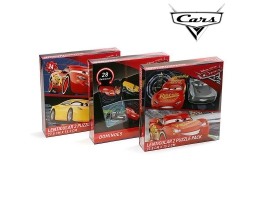 Sæt med Puslespil og Domino Cars 3 enheder