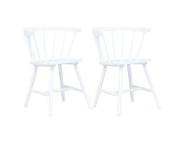 Spisebordsstole 2 Stk. Hvid Massivt Gummitræ