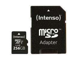 Mikro-SD-hukommelseskort med adapter INTENSO 3423492 256 GB Sort