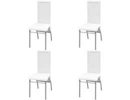 Spisebordsstole 4 Stk. Kunstlæder Hvid
