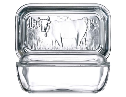 Smørskål Luminarc Vaca Hvid Glas (17 x 7 cm)