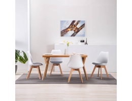 Spisebordsstole 4 Stk. Kunstlæder Hvid Og Sort 