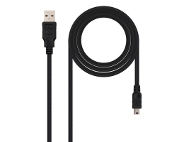 USB 2.0 A til mini USB B-kabel NANOCABLE 10.01.0403 3 m Sort