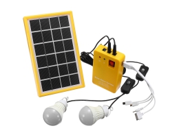 Solar Power Panel Generator Kit 5V USB-oplader hjemmesystem med 3 LED-pærer