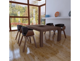 Spisebordsstole 4 Stk. Bøjet Træ Og  Kunstlæder 