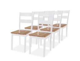 Spisebordsstole 6 Stk. Massivt Gummitræ Hvid 