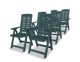Havelænestole 6 Stk. Plastik Grøn 