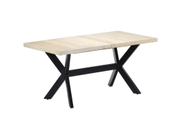 Spisebord 160 X 80 X 75 Cm Massivt Mangotræ Hvid