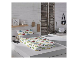 Vatteret sengetøj med lynlås Cool Kids Scalextrix (Seng 90)