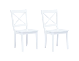 Spisebordsstole 2 Stk. Massivt Gummitræ Hvid