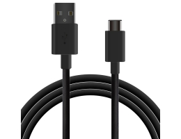 USB-C-kabel til USB KSIX 1 m Sort    