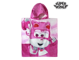 Pink Super Wings Poncho Hættehåndklæde