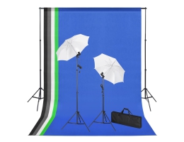 Vdaxl Fotostudieudstyr Med Bagtæpper; Lamper Og Paraplyer