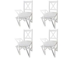 Spisebordsstole 4 Stk. Fyrretræ Hvid
