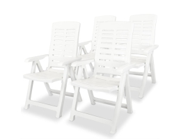 Havelænestole 4 Stk. Plastik Hvid 