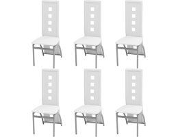 Spisebordsstole 6 Stk. Kunstlæder Hvid