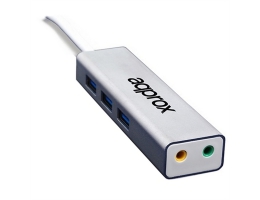 Eksternt lydkort approx! APPUSB51HUB USB 3.0 3.5 mm Grå