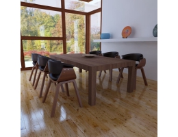 Spisebordsstole 6 Stk. Bøjet Træ Og  Kunstlæder 