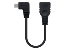 USB 2.0 A til USB B-kabel NANOCABLE 10.01.3600 15 cm Han-stik/Hun-stik Sort