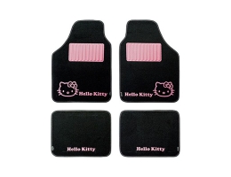 Bil gulvmåtte sæt Hello Kitty KIT3013 Universal Sort Pink (4 pcs)