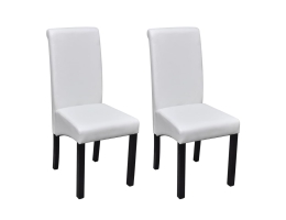 Spisebordsstole 2 Stk. Kunstlæder Hvid 
