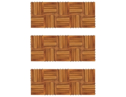 Terrassefliser Med Lodret Mønster I Akacietræ; 30 X 30 Cm; Sæt Med 30 