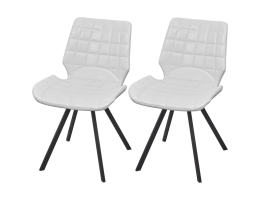 Spisebordsstole 2 Stk. Kunstlæder Hvid 